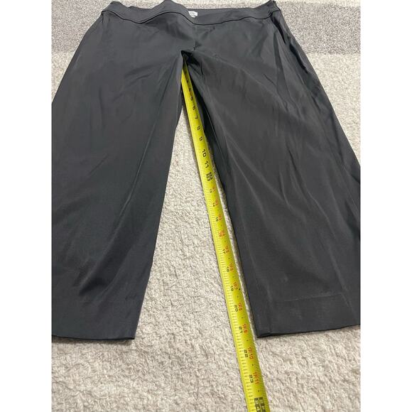 VTG Cache Womens Sz 12 Side Zip Wide Leg Crop Pants Stretch Black Gold Hardware - Picture 4 of 10